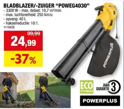 Hubo Powerplus EG POWEG4030 elektrische bladblazer en -zuiger 3300W aanbieding