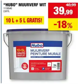 Hubo Hubo muurverf 15l wit aanbieding