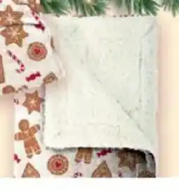 Carrefour Flanellen plaid met sherpa voering aanbieding