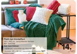 Carrefour Plaid met Tricoteffect aanbieding