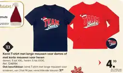 Carrefour Kerst T Shirt met lange mouwen voor dames of met korte mouwen voor heren aanbieding