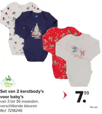 Carrefour Set van 2 kerstbody's voor baby's aanbieding