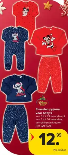 Carrefour Fluwelen pyjama voor baby's aanbieding