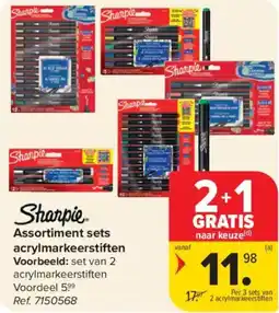Carrefour Sharpie Assortiment Sets acrylmarkeerstiften aanbieding