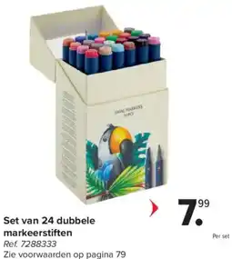 Carrefour Set van 24 dubbele markeerstiften aanbieding