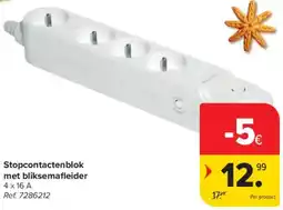 Carrefour Stopcontactenblok met bliksemafleider aanbieding