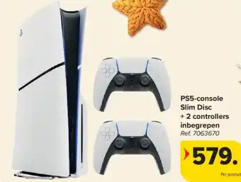 Carrefour PS5-console Slim Disc + 2 controllers inbegrepen aanbieding