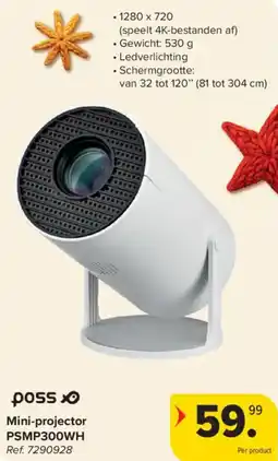 Carrefour poss Mini-projector PSMP300WH aanbieding