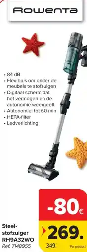 Carrefour Rowenta Steelstofzuiger RH9A32WO aanbieding