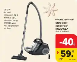 Carrefour Rowenta Stofzuiger zonder zak RO2915EA aanbieding