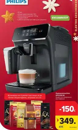 Carrefour Philips Espressomachine EP2230/10 aanbieding