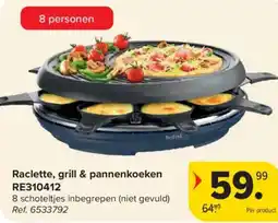 Carrefour Tefal Raclette, grill & pannenkoeken RE310412 aanbieding