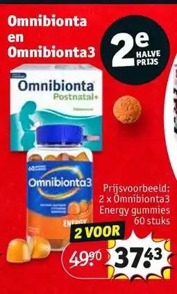 Kruidvat 2 x Omnibionta3 Energy gummies 60 stuks aanbieding