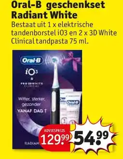 Kruidvat Oral-B geschenkset Radiant White aanbieding