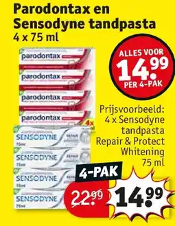 Kruidvat Parodontax en Sensodyne tandpasta aanbieding