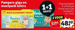 Kruidvat Pampers giga en maxipack luiers aanbieding