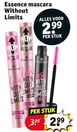 Kruidvat Essence mascara Without Limits aanbieding