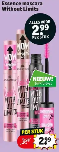 Kruidvat Essence mascara Without Limits aanbieding