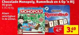 Kruidvat Chocolade Monopoly, Rummikub en 4 Op ‘n Rij aanbieding