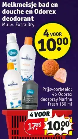 Kruidvat Melkmeisje bad en douche en Odorex deodorant aanbieding