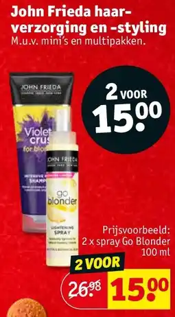 Kruidvat John Frieda haarverzorging en -styling aanbieding