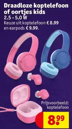 Kruidvat Draadloze koptelefoon of oortjes kids aanbieding