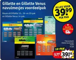 Kruidvat Gillette navulmesjes Fusion 16-pak aanbieding