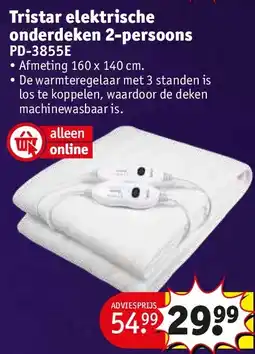 Kruidvat Tristar elektrische onderdeken 2-persoons aanbieding