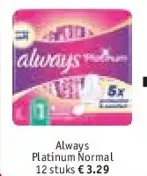 Kruidvat Always Platinum Normal 12 stuks aanbieding