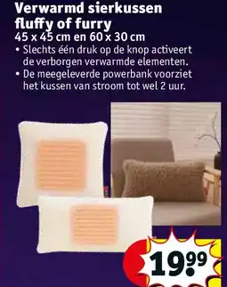 Kruidvat Verwarmd sierkussen fluffy of furry aanbieding