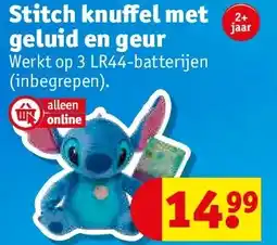 Kruidvat Stitch knuffel met geluid en geur aanbieding