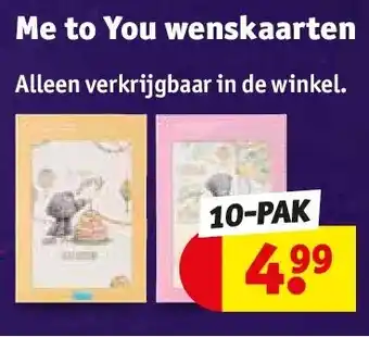 Kruidvat Me to You wenskaarten aanbieding