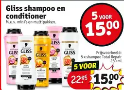 Kruidvat Gliss shampoo en conditioner aanbieding