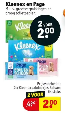 Kruidvat Kleenex en Page aanbieding