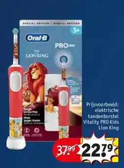Kruidvat elektrische tandenborstel Vitality PRO Kids Lion King aanbieding