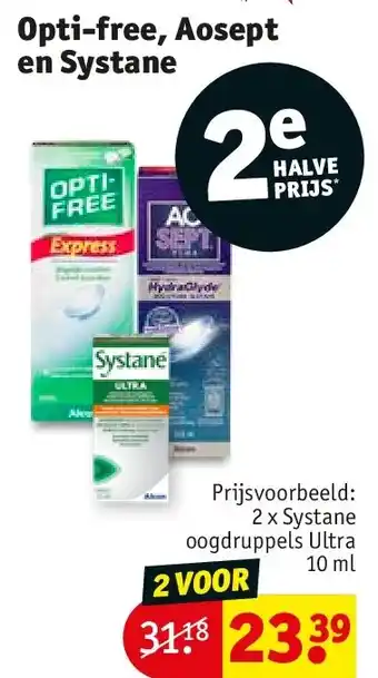 Kruidvat Opti-free, Aosept en Systane aanbieding