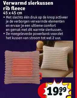 Kruidvat Verwarmd sierkussen rib fleece aanbieding