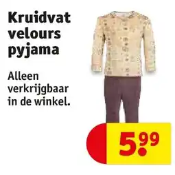 Kruidvat Kruidvat velours pyjama aanbieding