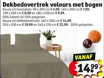 Dekbedovertrek velours met bogen