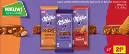 Kruidvat Keuze uit Milka Midsize Biscoff, Alpenmelk en Karamel Amandel reep 190 gram aanbieding
