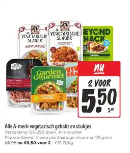 Jumbo Alle A-merk vegetarisch gehakt en stukjes aanbieding