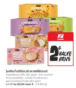 Jumbo Jumbo fruitbiscuit en melkbiscuit aanbieding