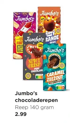Jumbo Jumbo's chocoladerepen aanbieding