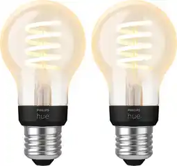 Coolblue Philips Hue Filamentlamp White Ambiance Standaard E27 2-pack aanbieding