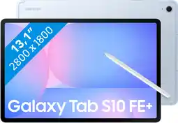 Coolblue Samsung Galaxy Tab S10 FE Plus 13,1 inch 128GB Wifi Lichtblauw aanbieding