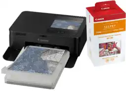 Coolblue Canon SELPHY CP1500 Noir + Canon RP-108 Cassette d'Encre / Set de Papier 108 Feuilles aanbieding