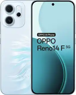 Coolblue OPPO Reno 14 F 256 Go Bleu 5G aanbieding