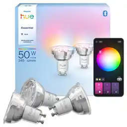 Coolblue Philips Hue Essential White and Color GU10 Lot de 3 aanbieding
