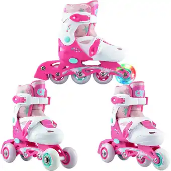 Decathlon Verstelbare rolschaatsen 3in1 Wiel Missy Roze aanbieding