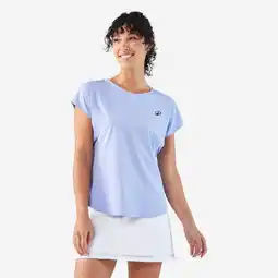 Decathlon Tennisshirt met ronde hals voor dames Dry lichtpaars aanbieding